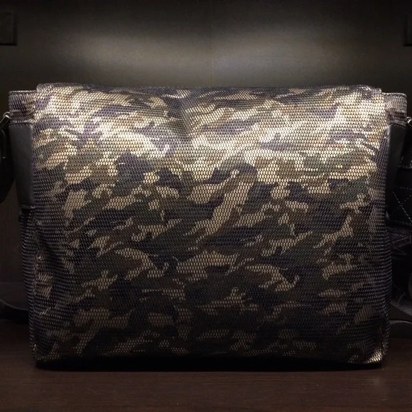 BALMAIN Camo Nylon & Leather Messenger Bag - Picture 2 of 6